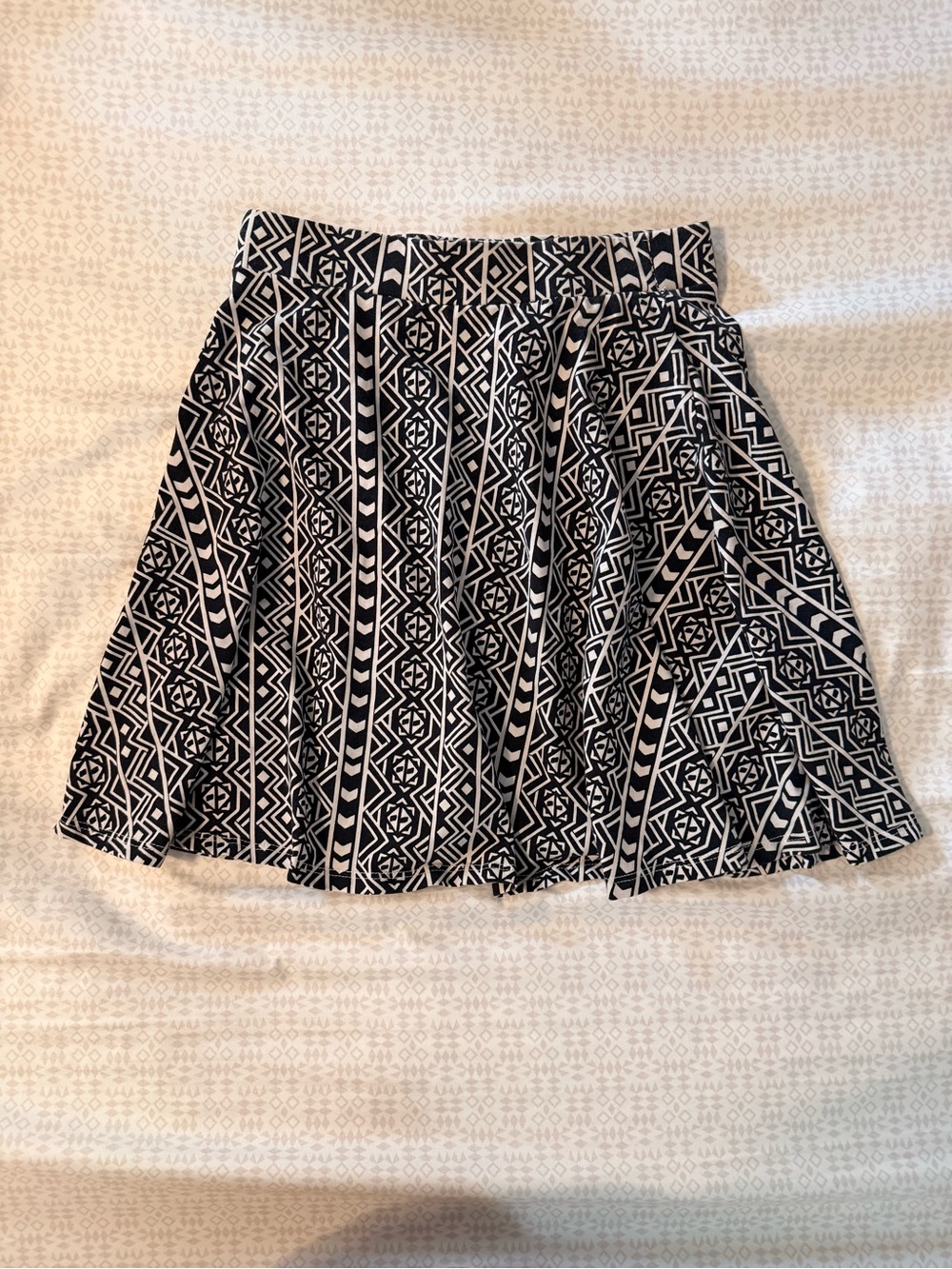 Mossimo Supply Co. Black & White Aztec Print Skater Skirt